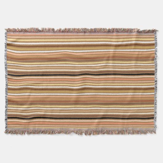 Chalk Stripes - Camel Tan and Gold Deken (Voorkant)