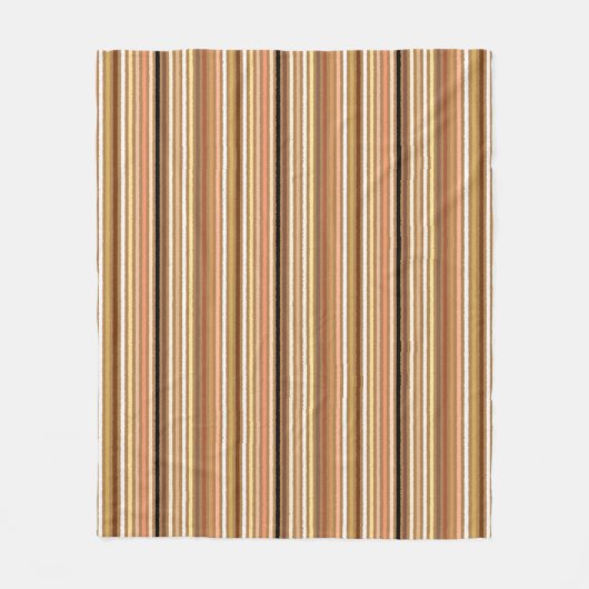 Chalk Stripes - Camel Tan and Gold Fleece Deken (Voorkant)