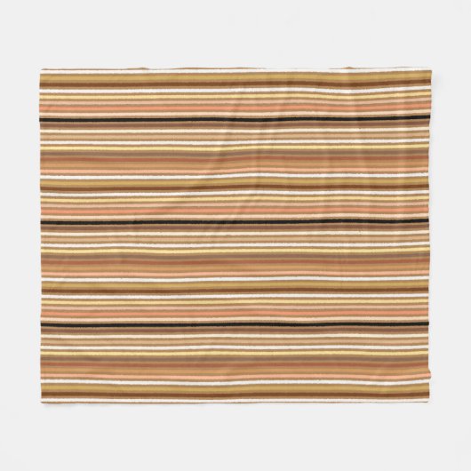 Chalk Stripes - Camel Tan and Gold Fleece Deken (Voorkant (Horizontaal))