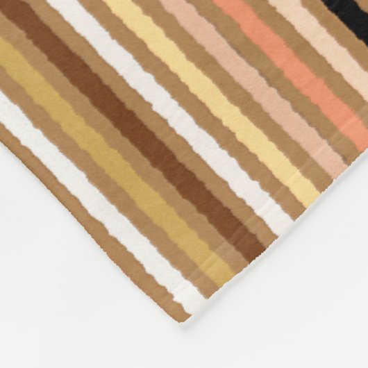 Chalk Stripes - Camel Tan and Gold Fleece Deken (Hoek)