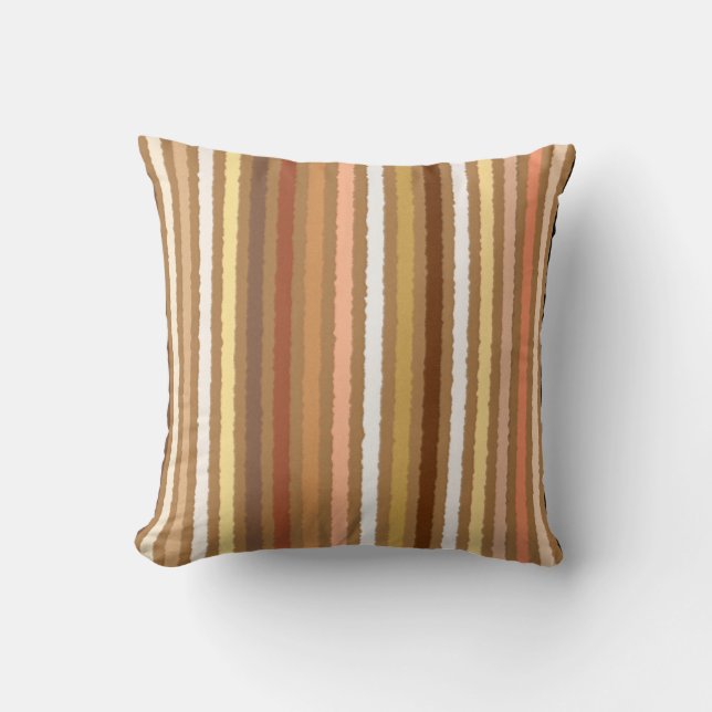 Chalk Stripes - Camel Tan and Gold Kussen (Voorkant)