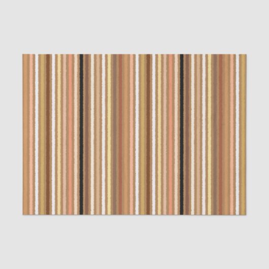 Chalk Stripes - Camel Tan and Gold Tissuepapier (Voorkant)