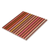 Chalk Stripes - Chocolate Brown en Coral Tegeltje (Zijkant)