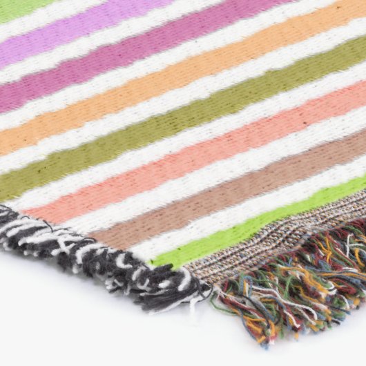 Chalk Stripes - Cream en Multi Colors Deken (Hoek)