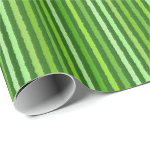 Chalk Stripes - Emerald en Lime Green Cadeaupapier