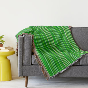 Chalk Stripes - Emerald en Lime Green Deken