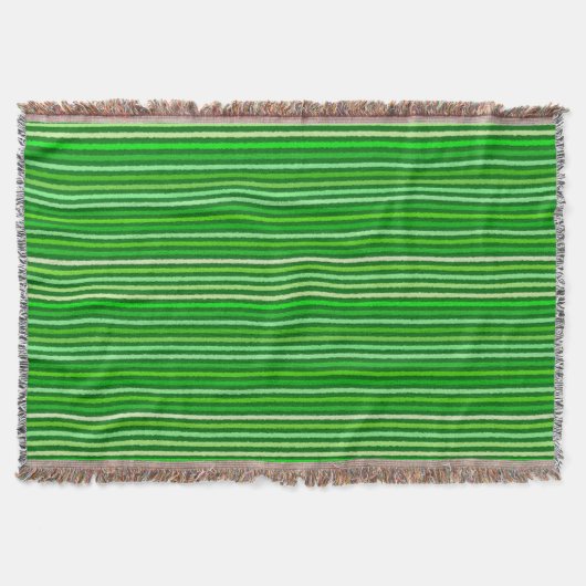Chalk Stripes - Emerald en Lime Green Deken (Voorkant)