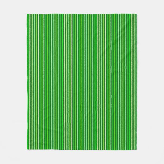 Chalk Stripes - Emerald en Lime Green Fleece Deken (Voorkant)