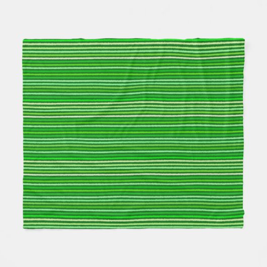 Chalk Stripes - Emerald en Lime Green Fleece Deken (Voorkant (Horizontaal))