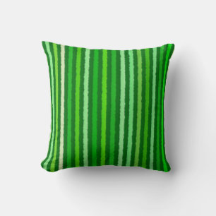 Chalk Stripes - Emerald en Lime Green Kussen