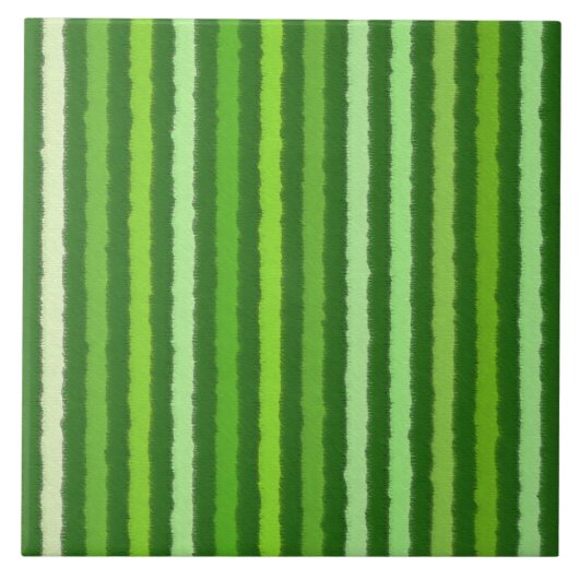 Chalk Stripes - Emerald en Lime Green Tegeltje (Voorkant)