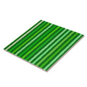 Chalk Stripes - Emerald en Lime Green Tegeltje (Zijkant)