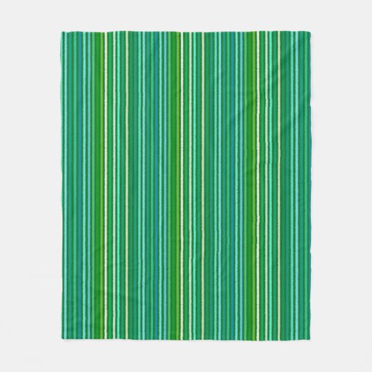 Chalk Stripes - Jade Green en Aqua Fleece Deken (Voorkant)