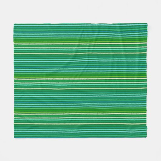 Chalk Stripes - Jade Green en Aqua Fleece Deken (Voorkant (Horizontaal))