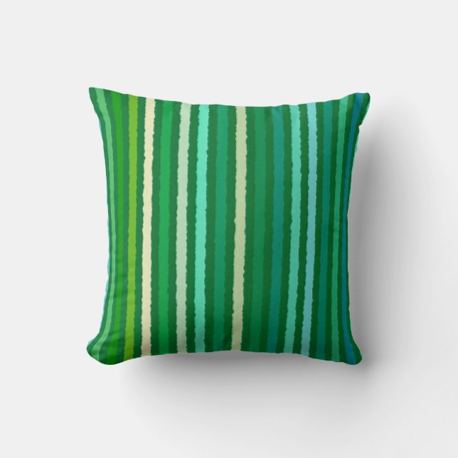 Chalk Stripes - Jade Green en Aqua Kussen (Voorkant)