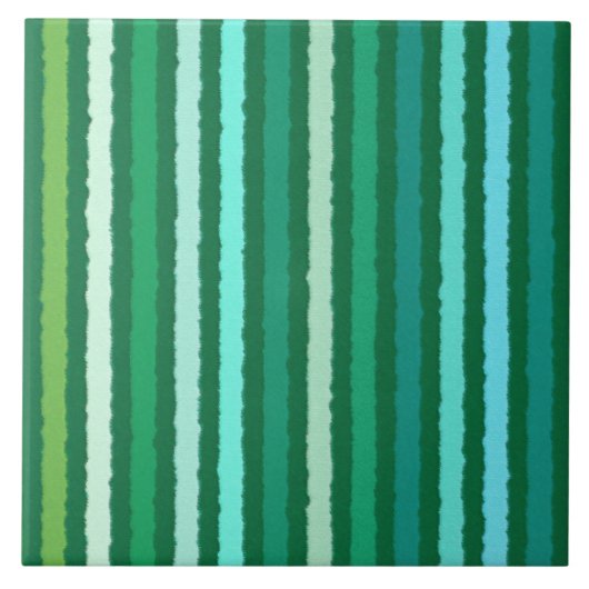 Chalk Stripes - Jade Green en Aqua Tegeltje (Voorkant)