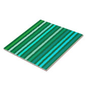 Chalk Stripes - Jade Green en Aqua Tegeltje (Zijkant)