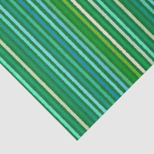 Chalk Stripes - Jade Green en Aqua Tissuepapier (Detail)