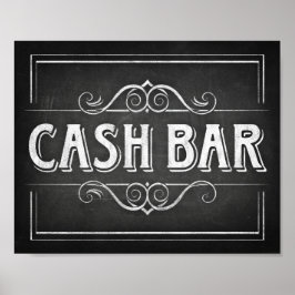Chalk Style CASH BAR Print