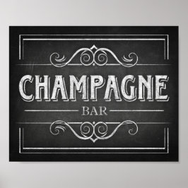 Chalk Style CHAMPAGNE BAR Print
