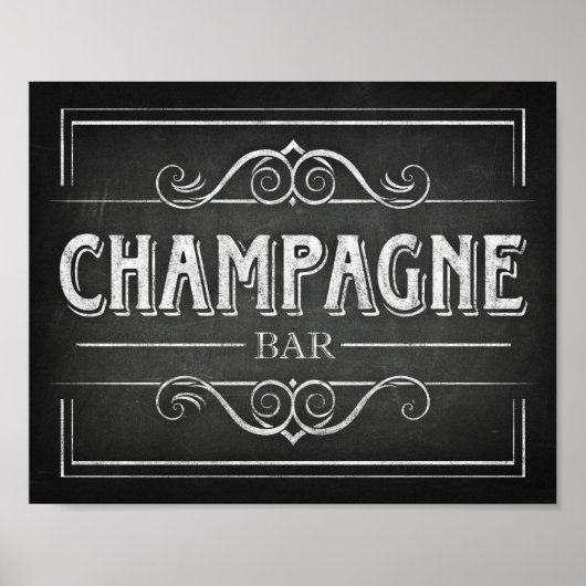 Chalk Style CHAMPAGNE BAR Print (Voorkant)