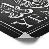 Chalk Style CHEERS TOT 10 JAAR Teken afdrukken Poster (Hoek)
