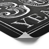 Chalk Style CHEERS TOT 30 JAAR Teken afdrukken Poster (Hoek)