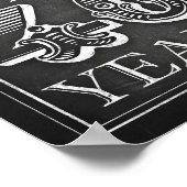 Chalk Style CHEERS TOT 40 JAAR Teken afdrukken Poster (Hoek)