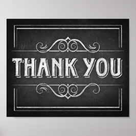 Chalk Style DANK JE Teken afdrukken Poster