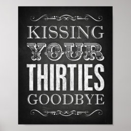 Chalk Style KISSING UW DERDEN GOODBYE Print