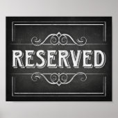 Chalk Style Party Print / RESERVED Sign Poster (Voorkant)