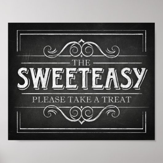 Chalk Style Party Print SWEETEASY Treat Sign Print (Voorkant)