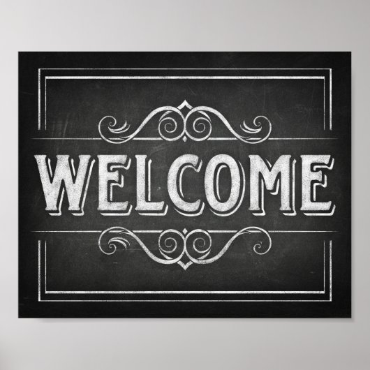 Chalk Style Party Print / WELCOME Sign Poster (Voorkant)