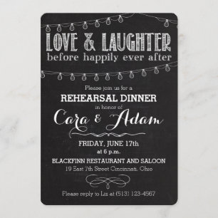 Chalk Style Rehearsal Dinner Invitation 01 Kaart