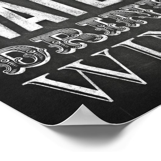 Chalk Style SAVE WATER DRINK WINE Sign Print (Hoek)