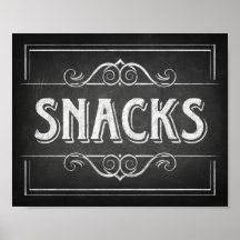 Chalk Style SNACKS Sign Print