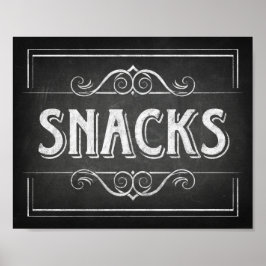 Chalk Style SNACKS Sign Print