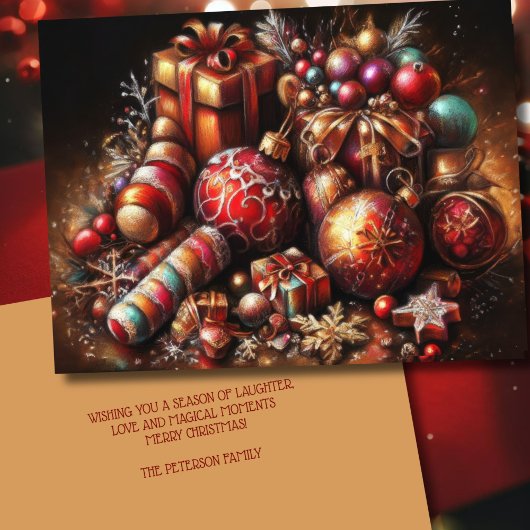 Chalk Tekening Kerstcadeau Snoep Ornament Feestdagen Kaart