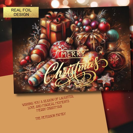 Chalk Tekening Kerstcadeau Snoep Ornament Folie Feestdagenkaart