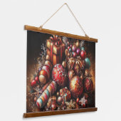 Chalk Tekening Kerstcadeau Snoep Ornament Hangend Wandkleed (Gebogen)