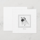 Chalk Tekening van een Birman Cat Flat Note Card Notitiekaartje (Voorkant / Achterkant)
