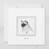 Chalk Tekening van een Birman Cat Flat Note Card Notitiekaartje (Voorkant)