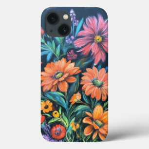 Chalk Tekening van Levendige Bloemen – Artistieke Case-Mate iPhone Case