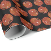 Chalk-Textured Appels - Zwart inpakpapier (Rol Hoek)