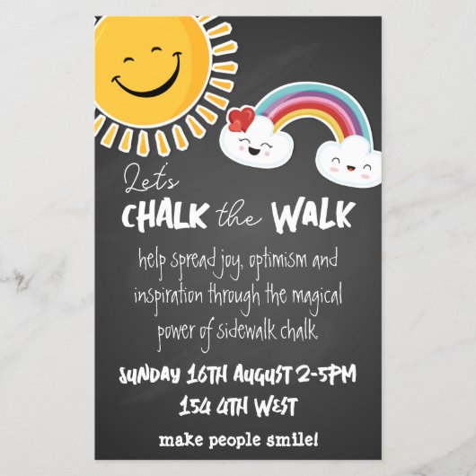 Chalk The Walk Sidewalk Art Event Flyer (Voorkant)