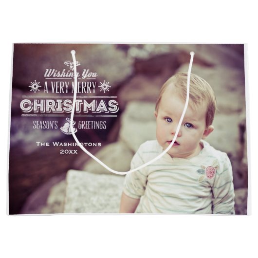  Chalk Typography Holiday Foto's Large Cadeautasje (Voorkant)