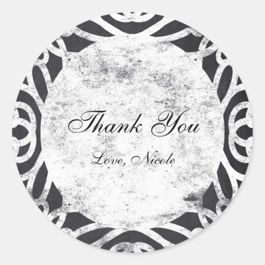 Chalk Vintage Frame Bruidsfeest Sticker Label (Voorkant)