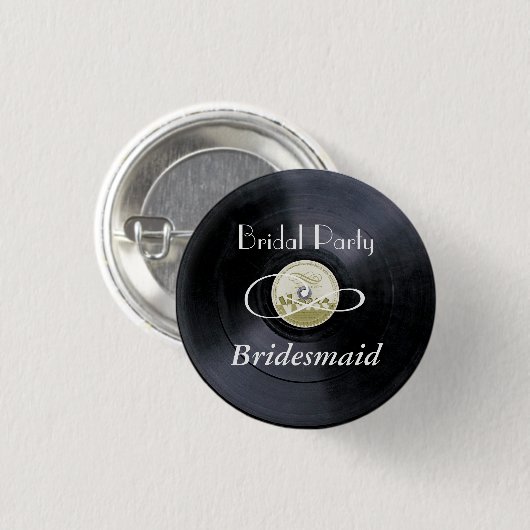 Chalk vinyl bridal party PERSONALIZE Ronde Button 3,2 Cm (Voorkant /achterkant)