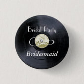 Chalk vinyl bridal party PERSONALIZE Ronde Button 3,2 Cm (Voorkant)