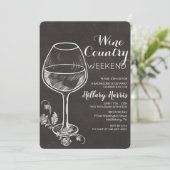 Chalk Wine Country Bachelorette uitnodiging (Staand voorkant)